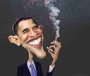 Obama with doobie